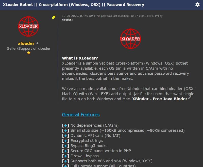 Malware Xloader afecta a equipos con sistemas operativos Windows y MacOS